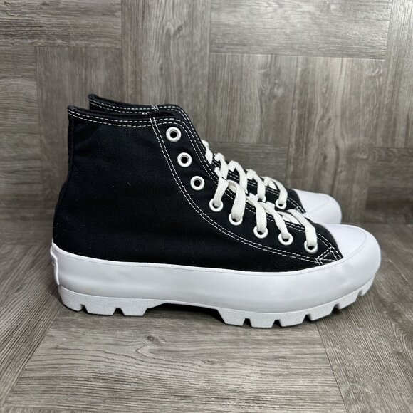 Converse CTAS Lugged Hi Women's 9 Black White Platform Shoes - Picture 1 of 8